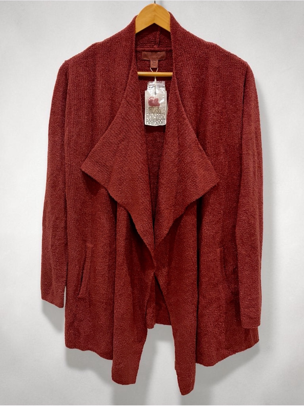Barefoot Dreams Open-Front Cardigan in Dark Sienna Size S/M